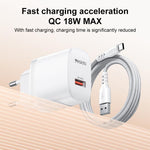 Yesido 18W USB 단일 인터페이스 충전기 세트 USB to 타입-C 케이블 포함, EU 플러그, UK 플러그, US 플러그