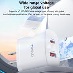 Yesido YC19U PD20W USB-C / 타입-C 및 QC18W USB-A 듀얼 포트 충전기 세트 타입-C to 타입-C 케이블 포함, YC19U