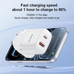 Yesido YC152 PD20W USB-C / Type-C and QC18W USB-A Dual Ports Charger Set with Type-C to Type-C Cable, YC152