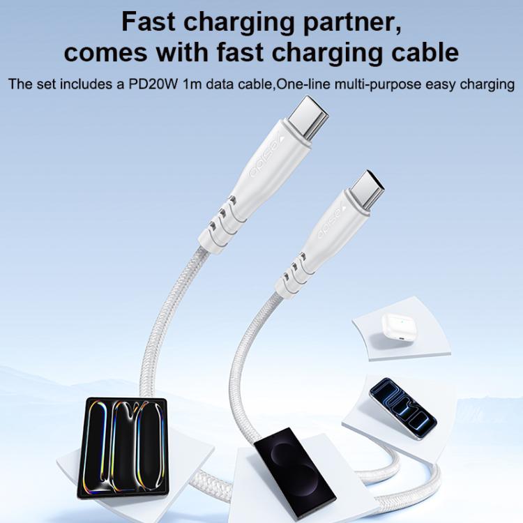 Yesido YC152 PD20W USB-C / Type-C and QC18W USB-A Dual Ports Charger Set with Type-C to Type-C Cable, YC152