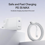 Yesido YC153 PD35W USB-C / 타입-C 단일 포트 고속 충전기 세트 타입-C to 타입-C 케이블 포함, YC153