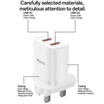 Yesido YC150 12W 2.4A USB 듀얼 포트 충전기 세트 1m USB to Type-C 데이터 케이블 포함, YC150