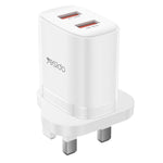Yesido YC150 12W 2.4A USB 듀얼 포트 충전기 세트 1m USB to Type-C 데이터 케이블 포함, YC150