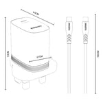 Yesido YC151 PD20W Type-C 충전기 세트 1m Type-C to Type-C 데이터 케이블 포함, YC151