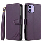 AZNS A2 Series Tri-Card Wallet RFID Vegan Leather Phone Case with Strap, For iPhone 13 Pro, For iPhone 13, For iPhone 12, For iPhone 12 Pro Max, For iPhone 12 Pro, For iPhone 11 Pro Max, For iPhone 11, For iPhone 11 Pro