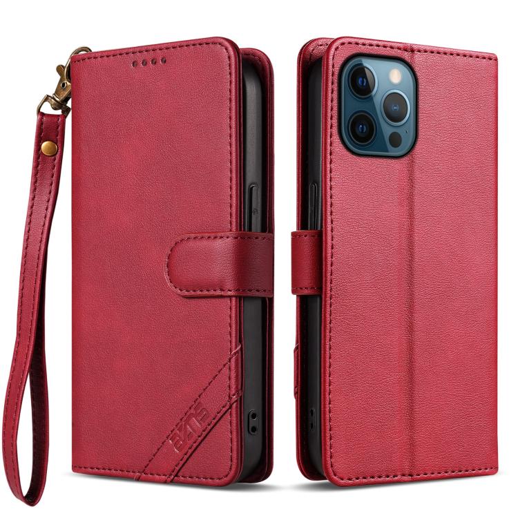 AZNS A2 Series Tri-Card Wallet RFID Vegan Leather Phone Case with Strap, For iPhone 13 Pro, For iPhone 13, For iPhone 12, For iPhone 12 Pro Max, For iPhone 12 Pro, For iPhone 11 Pro Max, For iPhone 11, For iPhone 11 Pro