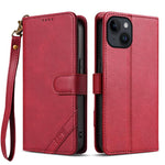 AZNS A2 Series Tri-Card Wallet RFID Vegan Leather Phone Case with Strap, For iPhone 13 Pro, For iPhone 13, For iPhone 12, For iPhone 12 Pro Max, For iPhone 12 Pro, For iPhone 11 Pro Max, For iPhone 11, For iPhone 11 Pro