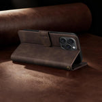 AZNS A2 Series Tri-Card Wallet RFID Vegan Leather Phone Case with Strap, For iPhone 13 Pro, For iPhone 13, For iPhone 12, For iPhone 12 Pro Max, For iPhone 12 Pro, For iPhone 11 Pro Max, For iPhone 11, For iPhone 11 Pro