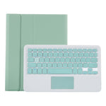 iPad Air 11 2024 / 2025 / Air 4 10.9인치 2020용 프레스드 스킨 텍스처 TPU 분리형 캔디 컬러 블루투스 키보드 보호 케이스, 스탠드, 펜 슬롯 및 터치 포함, T098B-A
