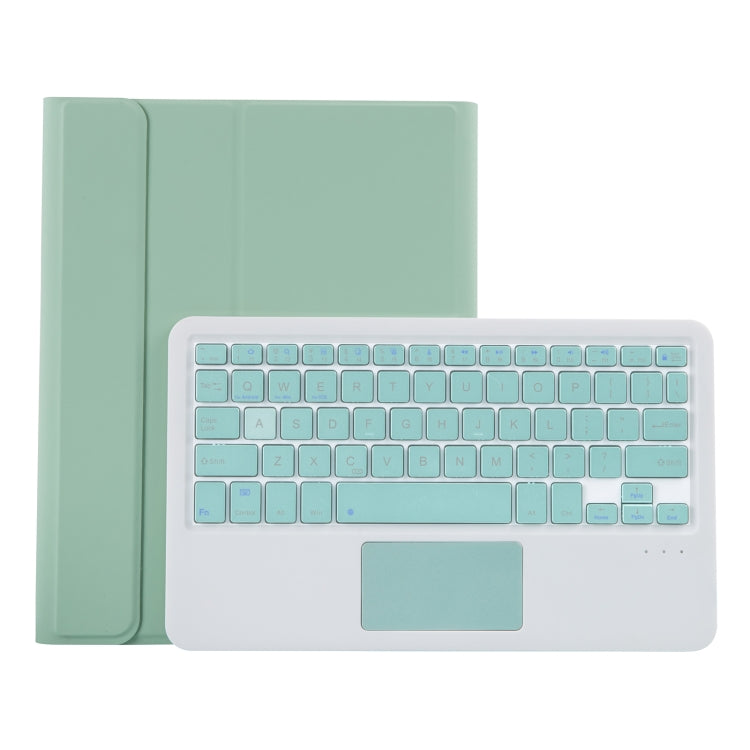 iPad Air 11 2024 / 2025 / Air 4 10.9인치 2020용 프레스드 스킨 텍스처 TPU 분리형 캔디 컬러 블루투스 키보드 보호 케이스, 스탠드, 펜 슬롯 및 터치 포함, T098B-A