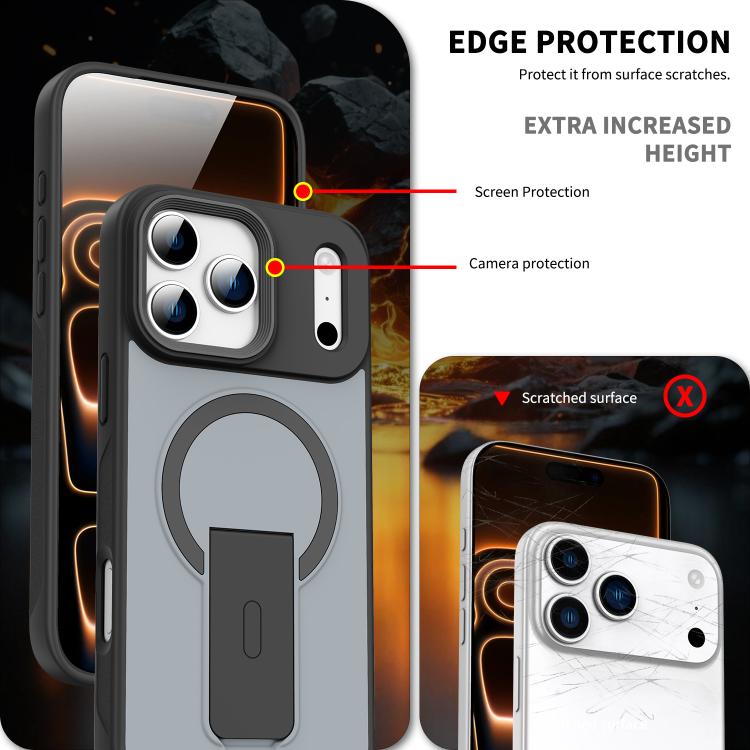 피부 느낌 보이지 않는 킥스탠드 MagSafe 휴대폰 케이스, 아이폰 16e / 17e용, 아이폰 17 프로 맥스용, 아이폰 17 프로용, 아이폰 17용, 아이폰 에어용