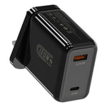 HX119 120W USB 및 Type-C 듀얼 인터페이스 고속 충전기, EU 플러그, UK 플러그, US 플러그