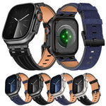 Denim Stitching Vegan Leather Watch Band, For Apple Watch 46mm / 49mm / 45mm / 44mm