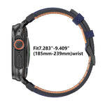 Denim Stitching Vegan Leather Watch Band, For Apple Watch 46mm / 49mm / 45mm / 44mm