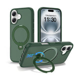 자석 360도 회전 스탠드 에어백 충격 방지 휴대폰 케이스, iPhone 16e / 17e용, iPhone 17 Pro Max용, iPhone 17 Pro용, iPhone 17용, iPhone Air용, iPhone 16 Pro Max용, iPhone 16용