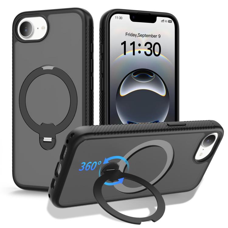 자석 360도 회전 스탠드 에어백 충격 방지 휴대폰 케이스, iPhone 16e / 17e용, iPhone 17 Pro Max용, iPhone 17 Pro용, iPhone 17용, iPhone Air용, iPhone 16 Pro Max용, iPhone 16용
