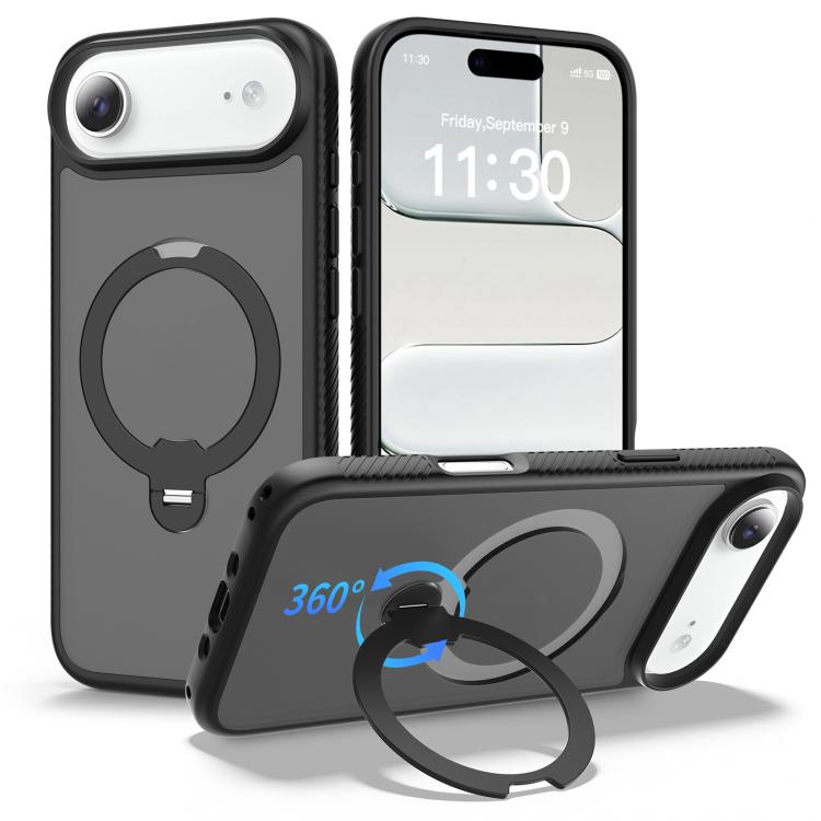 자석 360도 회전 스탠드 에어백 충격 방지 휴대폰 케이스, iPhone 16e / 17e용, iPhone 17 Pro Max용, iPhone 17 Pro용, iPhone 17용, iPhone Air용, iPhone 16 Pro Max용, iPhone 16용