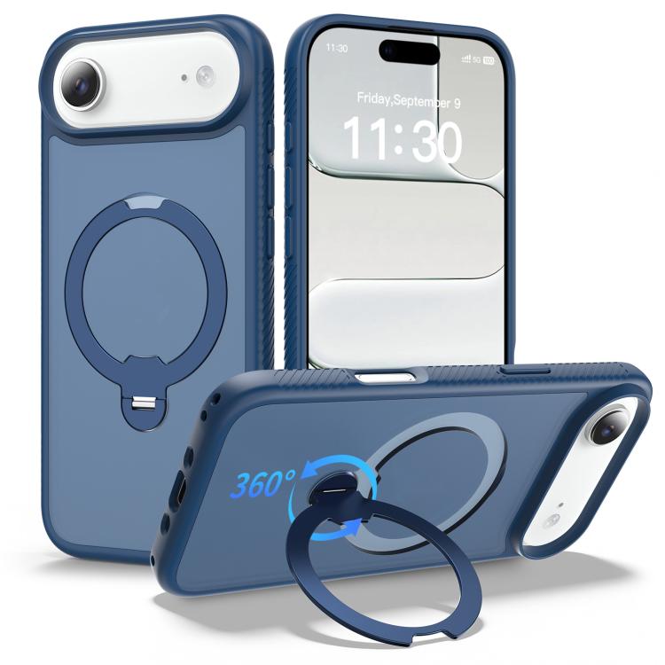 자석 360도 회전 스탠드 에어백 충격 방지 휴대폰 케이스, iPhone 16e / 17e용, iPhone 17 Pro Max용, iPhone 17 Pro용, iPhone 17용, iPhone Air용, iPhone 16 Pro Max용, iPhone 16용