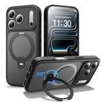 자석 360도 회전 스탠드 에어백 충격 방지 휴대폰 케이스, iPhone 16e / 17e용, iPhone 17 Pro Max용, iPhone 17 Pro용, iPhone 17용, iPhone Air용, iPhone 16 Pro Max용, iPhone 16용
