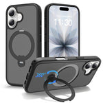 자석 360도 회전 스탠드 에어백 충격 방지 휴대폰 케이스, iPhone 16e / 17e용, iPhone 17 Pro Max용, iPhone 17 Pro용, iPhone 17용, iPhone Air용, iPhone 16 Pro Max용, iPhone 16용