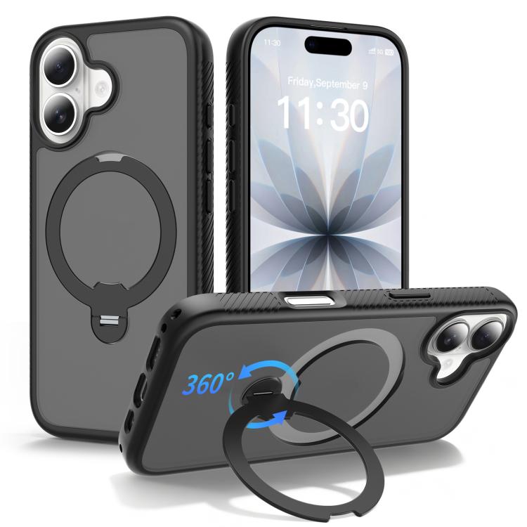 자석 360도 회전 스탠드 에어백 충격 방지 휴대폰 케이스, iPhone 16e / 17e용, iPhone 17 Pro Max용, iPhone 17 Pro용, iPhone 17용, iPhone Air용, iPhone 16 Pro Max용, iPhone 16용