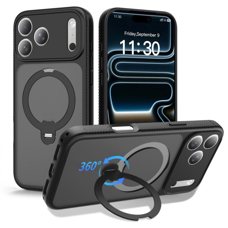 자석 360도 회전 스탠드 에어백 충격 방지 휴대폰 케이스, iPhone 16e / 17e용, iPhone 17 Pro Max용, iPhone 17 Pro용, iPhone 17용, iPhone Air용, iPhone 16 Pro Max용, iPhone 16용