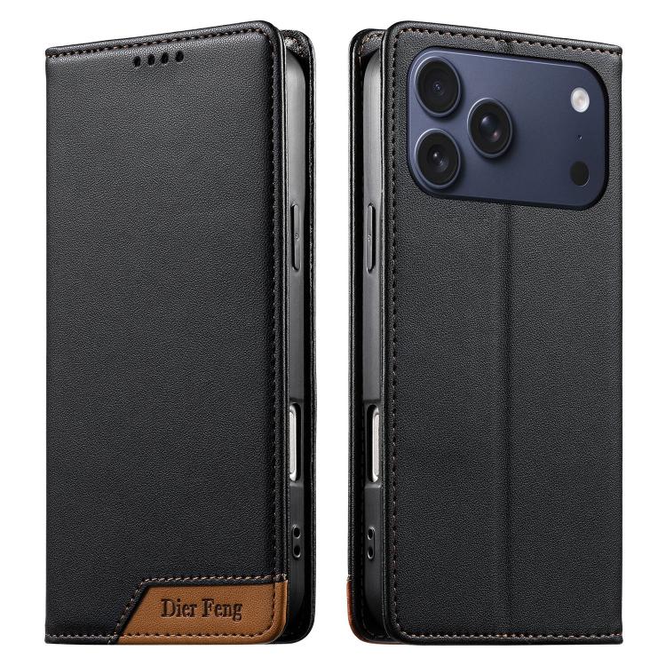 디에르펑 스플라이싱 강력 자석 RFID 비건 가죽 휴대폰 케이스, iPhone 17e / 16e용, iPhone 17 Pro Max용, iPhone 17 Pro용, iPhone 17용, iPhone Air용, iPhone 16 Pro Max용, iPhone 16 Pro용, iPhone 16 Plus용