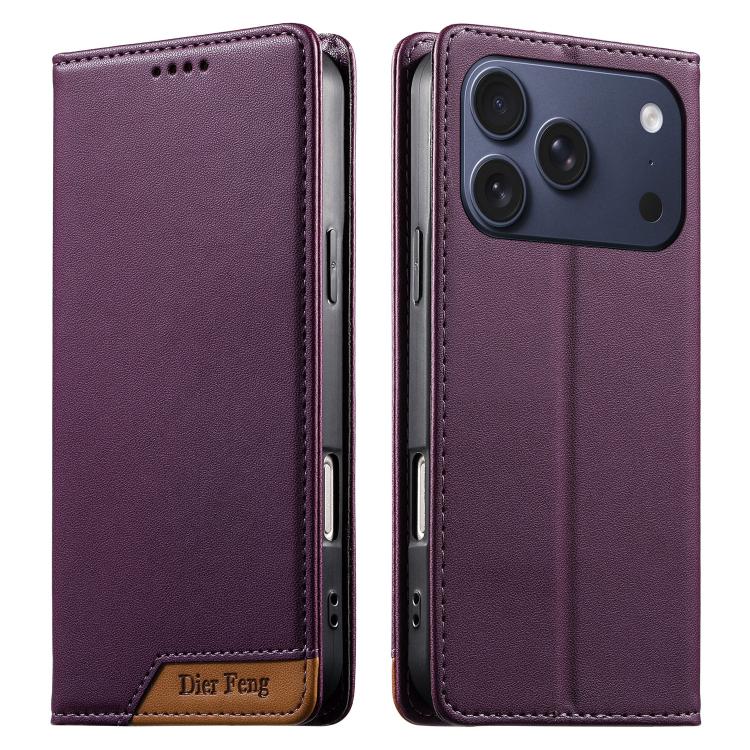 디에르펑 스플라이싱 강력 자석 RFID 비건 가죽 휴대폰 케이스, iPhone 17e / 16e용, iPhone 17 Pro Max용, iPhone 17 Pro용, iPhone 17용, iPhone Air용, iPhone 16 Pro Max용, iPhone 16 Pro용, iPhone 16 Plus용