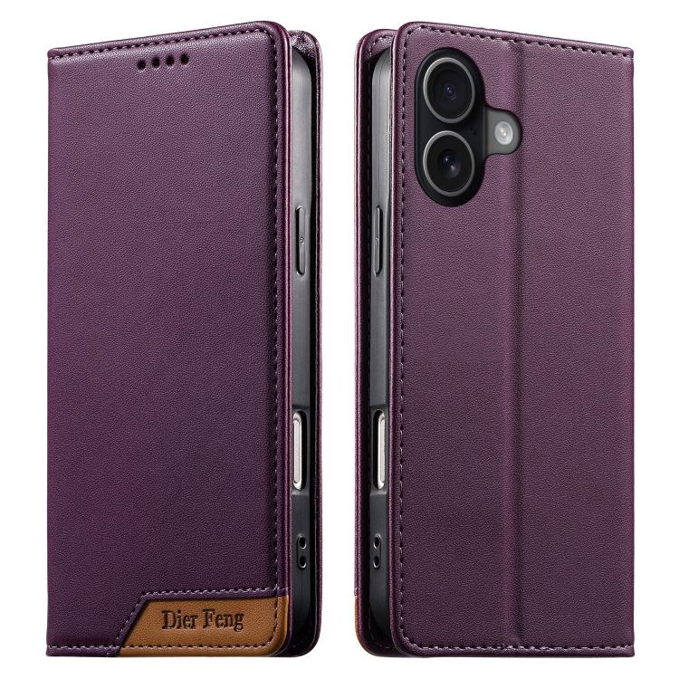 디에르펑 스플라이싱 강력 자석 RFID 비건 가죽 휴대폰 케이스, iPhone 17e / 16e용, iPhone 17 Pro Max용, iPhone 17 Pro용, iPhone 17용, iPhone Air용, iPhone 16 Pro Max용, iPhone 16 Pro용, iPhone 16 Plus용