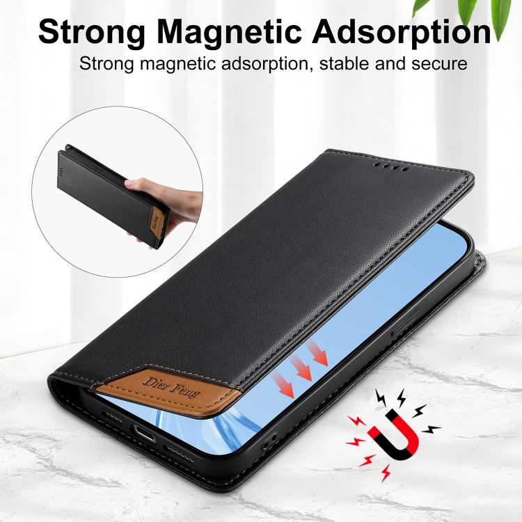 디에르펑 스플라이싱 강력 자석 RFID 비건 가죽 휴대폰 케이스, iPhone 16용, iPhone 15 Pro Max용, iPhone 15 Pro용, iPhone 15 Plus용, iPhone 15용, iPhone 14 Plus용, iPhone 14 / 13용, iPhone 14 Pro용