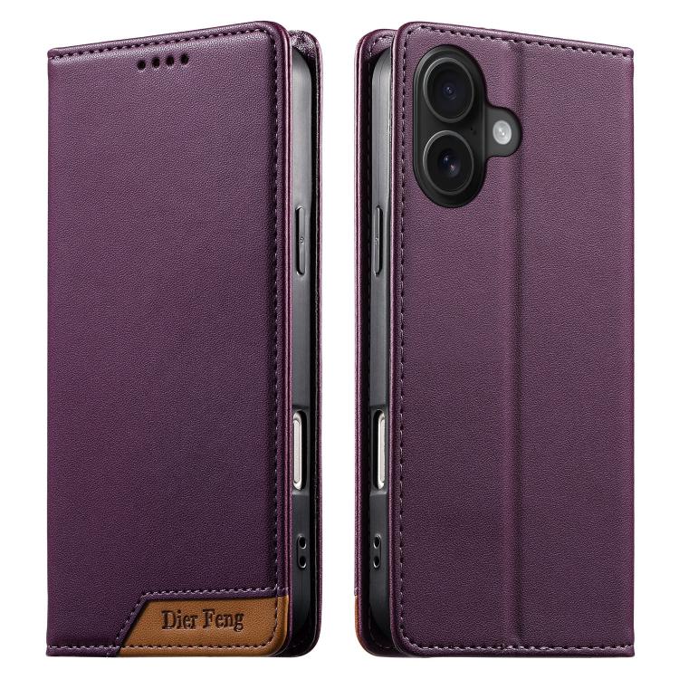 디에르펑 스플라이싱 강력 자석 RFID 비건 가죽 휴대폰 케이스, iPhone 16용, iPhone 15 Pro Max용, iPhone 15 Pro용, iPhone 15 Plus용, iPhone 15용, iPhone 14 Plus용, iPhone 14 / 13용, iPhone 14 Pro용
