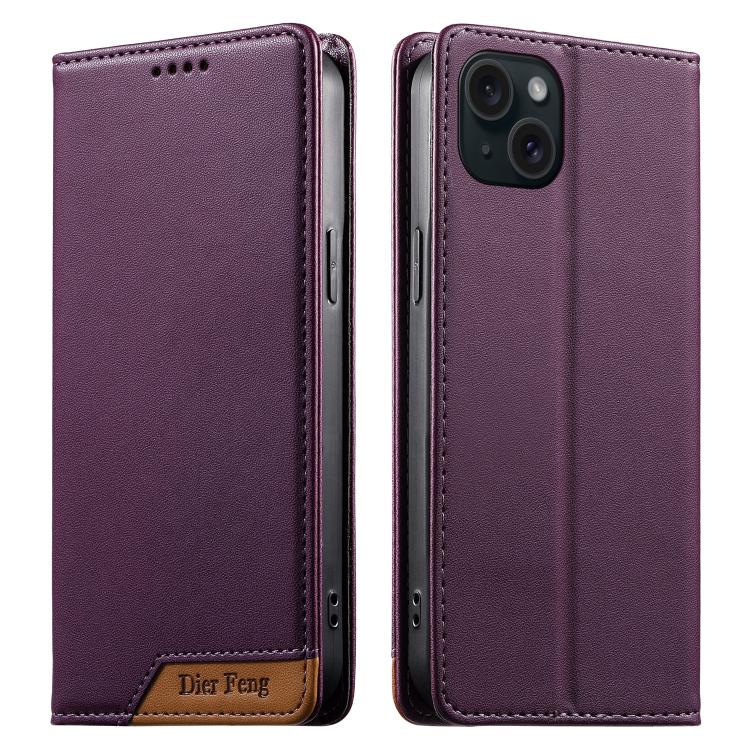 디에르펑 스플라이싱 강력 자석 RFID 비건 가죽 휴대폰 케이스, iPhone 16용, iPhone 15 Pro Max용, iPhone 15 Pro용, iPhone 15 Plus용, iPhone 15용, iPhone 14 Plus용, iPhone 14 / 13용, iPhone 14 Pro용