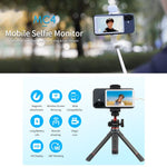 FEELWORLD MC4 브이로그 라이브 스트림용 셀카 스크린 모니터 자석 후면 무선 연결 및 리모컨 포함