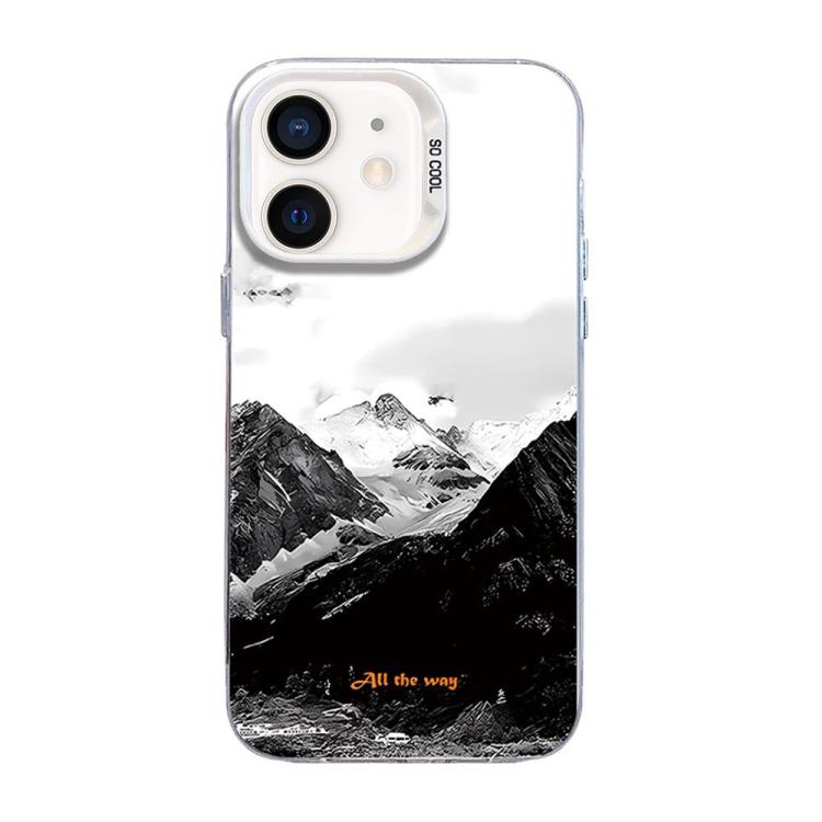 산 무늬 컬러 실버 PC 하이브리드 TPU 휴대폰 케이스, iPhone 12 mini용, iPhone 11 Pro Max용, iPhone 11용, iPhone 11 Pro용, iPhone XS / X용, iPhone XR용, iPhone XS Max용, iPhone 8 Plus / 7 Plus용