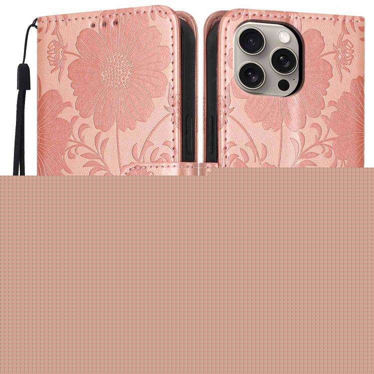 Sunflower Embossed Vegan Leather Phone Case with Small Black Rope, For iPhone 16, For iPhone 15 Pro Max, For iPhone 15 Pro, For iPhone 15 Plus, For iPhone 15, For iPhone 14 Plus, For iPhone 14, For iPhone 14 Pro