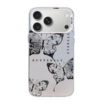 나비 무늬 은도금 PC 하이브리드 TPU 휴대폰 케이스, iPhone 17e / 16e용, iPhone 17 Pro Max용, iPhone 17 Pro용, iPhone 17용, iPhone Air용, iPhone 16 Pro Max용