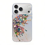 나비 무늬 은도금 PC 하이브리드 TPU 휴대폰 케이스, iPhone 17e / 16e용, iPhone 17 Pro Max용, iPhone 17 Pro용, iPhone 17용, iPhone Air용, iPhone 16 Pro Max용