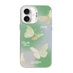 나비 무늬 은도금 PC 하이브리드 TPU 휴대폰 케이스, iPhone 17e / 16e용, iPhone 17 Pro Max용, iPhone 17 Pro용, iPhone 17용, iPhone Air용, iPhone 16 Pro Max용