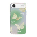 나비 무늬 은도금 PC 하이브리드 TPU 휴대폰 케이스, iPhone 17e / 16e용, iPhone 17 Pro Max용, iPhone 17 Pro용, iPhone 17용, iPhone Air용, iPhone 16 Pro Max용