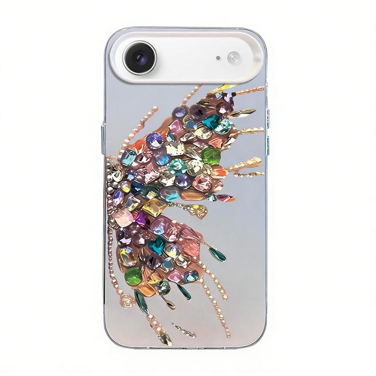 나비 무늬 은도금 PC 하이브리드 TPU 휴대폰 케이스, iPhone 17e / 16e용, iPhone 17 Pro Max용, iPhone 17 Pro용, iPhone 17용, iPhone Air용, iPhone 16 Pro Max용