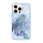 나비 무늬 은도금 PC 하이브리드 TPU 휴대폰 케이스, iPhone 17e / 16e용, iPhone 17 Pro Max용, iPhone 17 Pro용, iPhone 17용, iPhone Air용, iPhone 16 Pro Max용