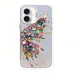 나비 무늬 은도금 PC 하이브리드 TPU 휴대폰 케이스, iPhone 16 Pro용, iPhone 16 Plus용, iPhone 16용, iPhone 15 Pro Max용, iPhone 15 Pro용, iPhone 15 Plus용