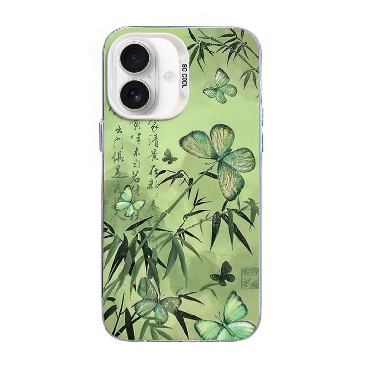 나비 무늬 은도금 PC 하이브리드 TPU 휴대폰 케이스, iPhone 16 Pro용, iPhone 16 Plus용, iPhone 16용, iPhone 15 Pro Max용, iPhone 15 Pro용, iPhone 15 Plus용