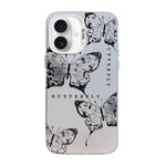 나비 무늬 은도금 PC 하이브리드 TPU 휴대폰 케이스, iPhone 16 Pro용, iPhone 16 Plus용, iPhone 16용, iPhone 15 Pro Max용, iPhone 15 Pro용, iPhone 15 Plus용