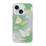 나비 무늬 은도금 PC 하이브리드 TPU 휴대폰 케이스, iPhone 16 Pro용, iPhone 16 Plus용, iPhone 16용, iPhone 15 Pro Max용, iPhone 15 Pro용, iPhone 15 Plus용