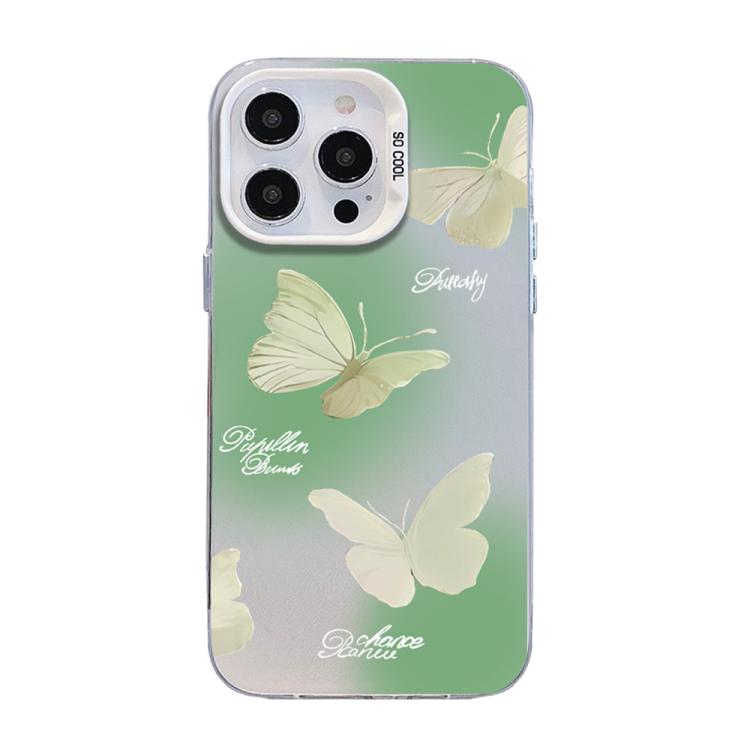 나비 무늬 은도금 PC 하이브리드 TPU 휴대폰 케이스, 아이폰 15용, 아이폰 14 플러스용, 아이폰 14용, 아이폰 14 프로용, 아이폰 14 프로 맥스용, 아이폰 SE 2022 / SE 2020용