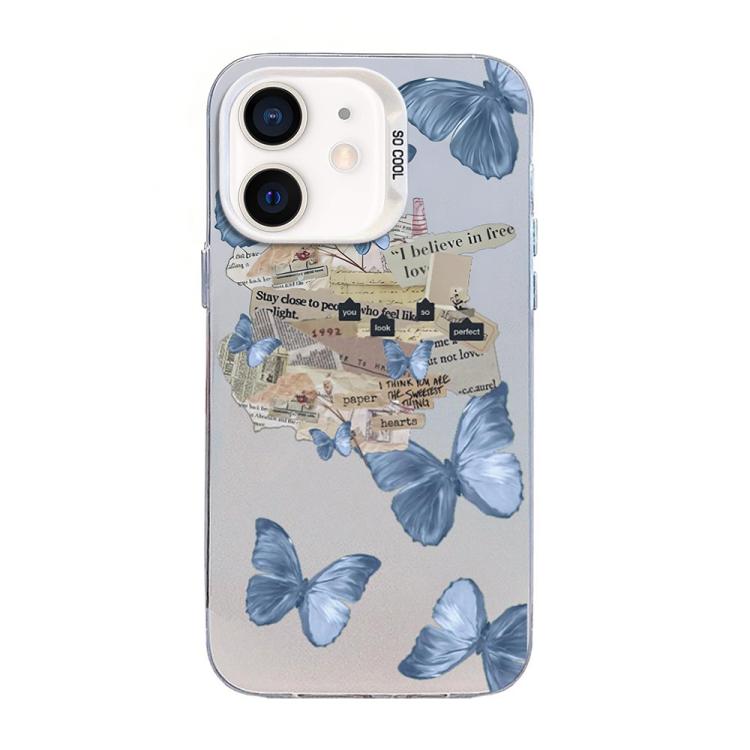 나비 무늬 은도금 PC 하이브리드 TPU 휴대폰 케이스, iPhone 12 mini용, iPhone 11 Pro Max용, iPhone 11용, iPhone 11 Pro용, iPhone XS / X용, iPhone XR용