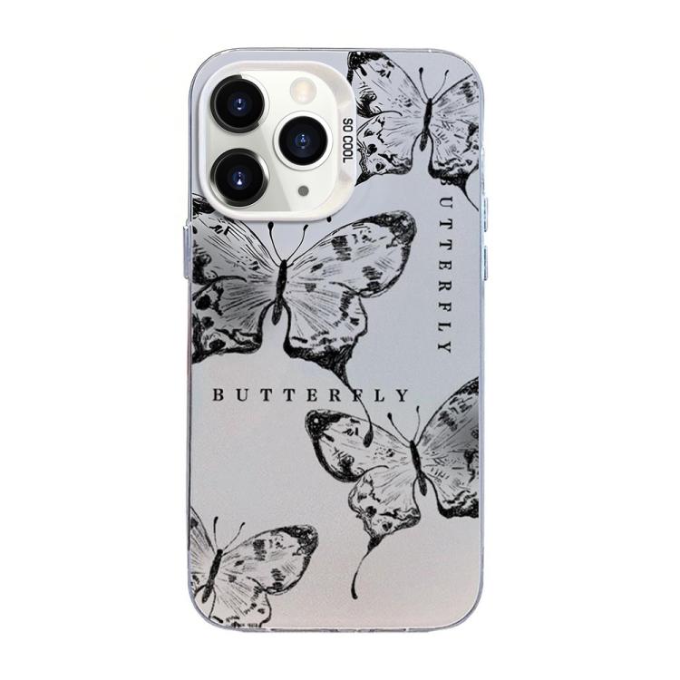 나비 무늬 은도금 PC 하이브리드 TPU 휴대폰 케이스, iPhone 12 mini용, iPhone 11 Pro Max용, iPhone 11용, iPhone 11 Pro용, iPhone XS / X용, iPhone XR용
