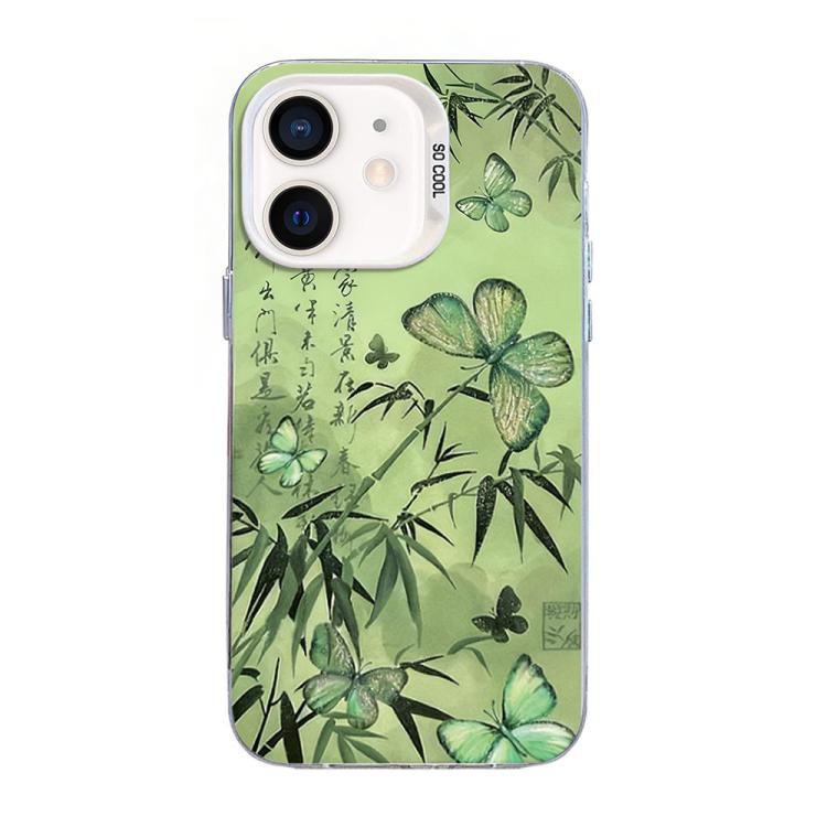 나비 무늬 은도금 PC 하이브리드 TPU 휴대폰 케이스, iPhone 12 mini용, iPhone 11 Pro Max용, iPhone 11용, iPhone 11 Pro용, iPhone XS / X용, iPhone XR용