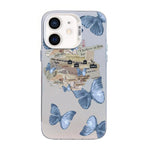 나비 무늬 은도금 PC 하이브리드 TPU 휴대폰 케이스, iPhone 12 mini용, iPhone 11 Pro Max용, iPhone 11용, iPhone 11 Pro용, iPhone XS / X용, iPhone XR용